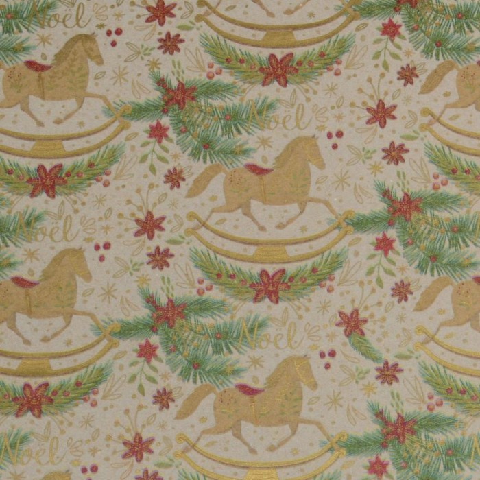 ROTOLO CM.100X25MT. CARTA ROCKING HORSE CREAM